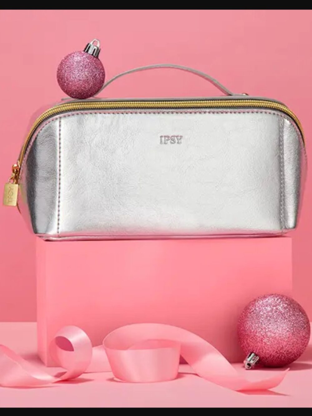 🔥3/$30 IPSY Silver Belle Glam Bag 2 Compartment Dopp